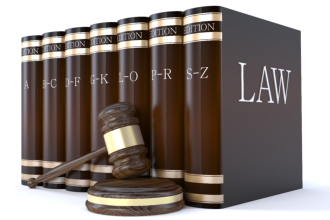 Stack of Law Books and Gavel